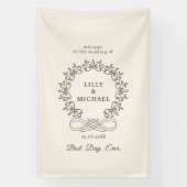 Koninklijk, Elegant, "Best-Day-Ever" Trouwen Spandoek (Verticaal)