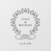 Koninklijk, elegant, bruiloft raamsticker (Vel)