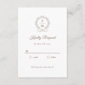 Koninklijk, elegant, bruiloft RSVP Informatiekaartje (Voorkant)