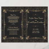 Koninklijk Fleur-de-Lis Art Deco Huwelijksprogramm (Voorkant)