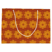 Koninklijk geel en rood mandala patroon groot cadeauzakje (Achterkant)
