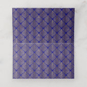 Koninklijk goud navyblauw Great Gatsby 20s bruilof Plaatskaartje (Binnenkant ongevouwen)