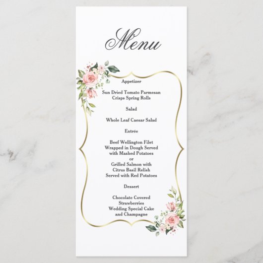 Koninklijk Goud Zwart Great Gatsby 1920s Trouwen Menu (Voorkant)