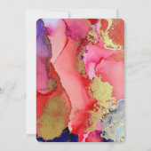 *Koninklijk Gouden Abstracte Kunst Trouwkaart* Save The Date (Achterkant)