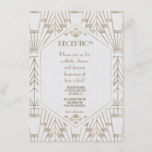 Koninklijk gouden Art Deco monogram bruiloftsrecep Informatiekaartje
