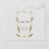 Koninklijk gouden Art Deco monogram trouw bedankt Briefkaart (Voorkant)