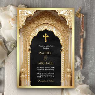 Koninklijk Gouden Boog Religieus Christelijk Zwart Kaart