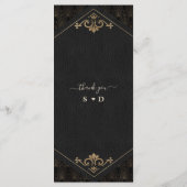 Koninklijk Gouden Great Gatsby Art Deco Bruiloft Menu (Achterkant)