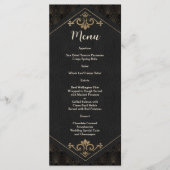 Koninklijk Gouden Great Gatsby Art Deco Bruiloft Menu (Voorkant)