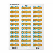 Koninklijk gouden kroon- en blauwe prinsfeestadres etiket (Full Sheet)