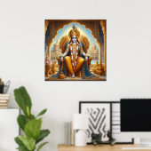 Koninklijk Gouden Versierde Krishna Dwarkadheesh T Poster (Thuiskantoor)