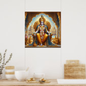 Koninklijk Gouden Versierde Krishna Dwarkadheesh T Poster (Keuken)