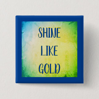 Koninklijk Gouden Zonneschijn Vierkante Button 5,1 Cm