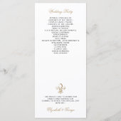 koninklijk goudkoorts, franje de Lis Wedding Programmakaart (Achterkant)