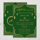 Koninklijk Groen Arabisch Save The Date (Voorkant / Achterkant)