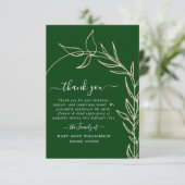 Koninklijk Groene Minimale Manuscript van de Tekst Bedankkaart (Staand voorkant)