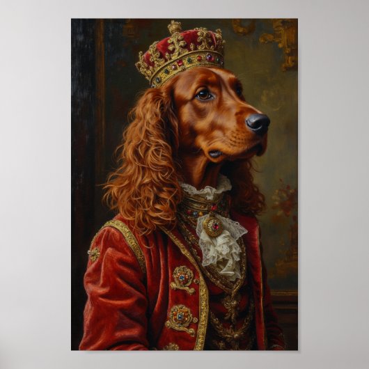 Koninklijk Iers Rode Setter Portret Poster (Voorkant)