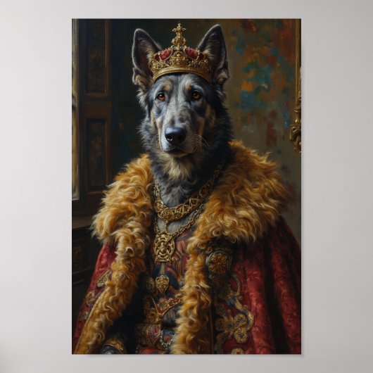 Koninklijk Iers Wolfshond Portret Poster (Voorkant)