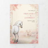 Koninklijk Indiaas Paleis Alles in een Indiase bru Drieluik Uitnodiging (Cover)