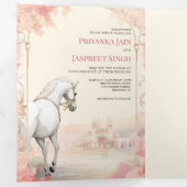 Koninklijk Indiaas Paleis Alles in een Indiase bru Drieluik Uitnodiging (Binnenzijde eerst)