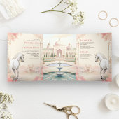 Koninklijk Indiaas Paleis Alles in een Indiase bru Drieluik Uitnodiging