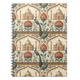 Koninklijk Indisch Paleis Pauwbloem Motief Kunstwe Notitieboek