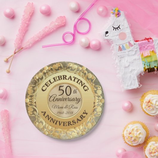 Koninklijk Jubileum van het Metallic Weddenschap v Papieren Bordje (Feest)