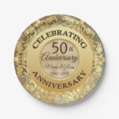 Koninklijk Jubileum van het Metallic Weddenschap v Papieren Bordje (Voorkant)