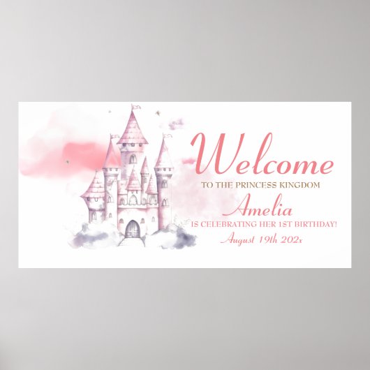 Koninklijk KASTEEL Kleine Prinses Verjaardagsfeest Poster (Voorkant)