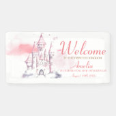 Koninklijk KASTEEL Kleine Prinses Verjaardagsfeest Spandoek (Horizontaal)