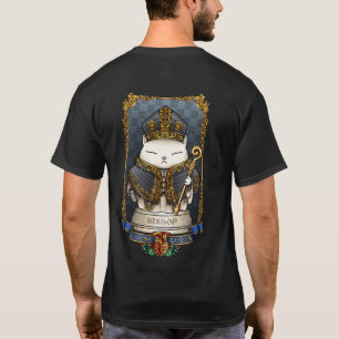 Koninklijk kat schaakspel loper stuk t-shirt
