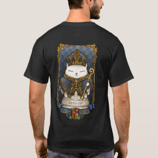 Koninklijk kat schaakspel loper stuk t-shirt