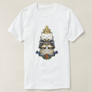 Koninklijk kat schaakstuk koning t-shirt