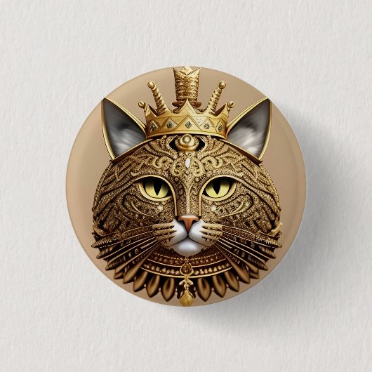 Koninklijk Katprofiel Ronde Button 3,2 Cm (Voorkant)