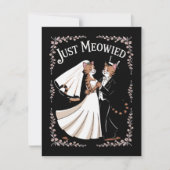 Koninklijk kattenhuwelijk Funny Onlangs getrouwde  Feestdagenkaart (Voorkant)