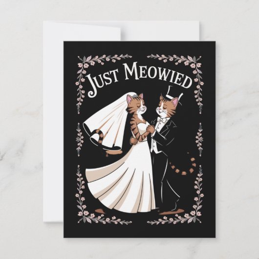 Koninklijk kattenhuwelijk Funny Onlangs getrouwde  Feestdagenkaart (Voorkant)