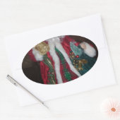 Koninklijk kerstfeest met feestelijke feestdag ovale sticker (Envelop)