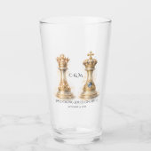 Koninklijk Koninginnen Paar Trouw Geschenk Glas (Voorkant)