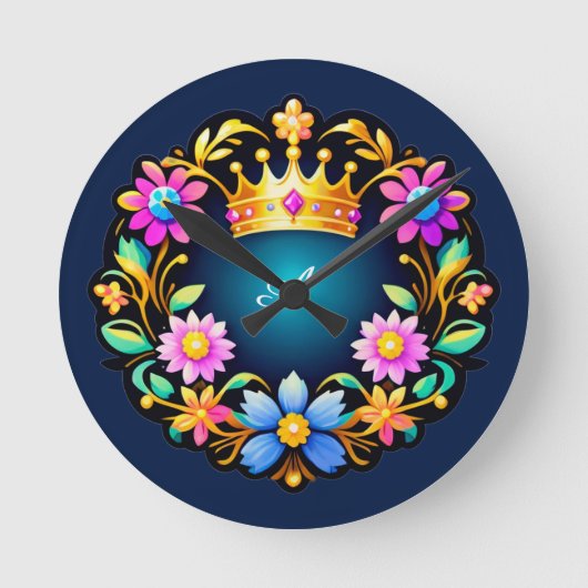Koninklijk Kroon Bloemstuk Ronde Klok (Voorkant)