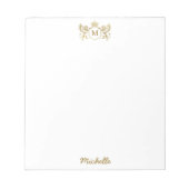 Koninklijk Kroon Embleem Leeuwen Monogram Schrift  Notitieblok (Voorkant)