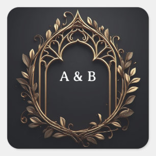 Koninklijk Kroon Laurel Award Embleem ✨ Vierkante Sticker