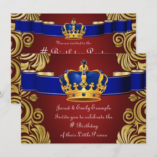 Koninklijk Kroonprins verjaardagsfeest Kaart (Voorkant / Achterkant)