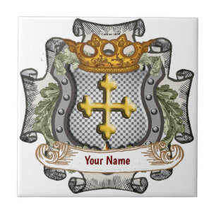 Koninklijk Kroonschild Achternaam Tegeltje