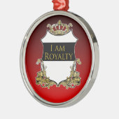 Koninklijk Kroonschild Zwart Rood Verloop Luxe Metalen Ornament (Links)