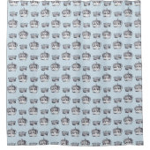  koninklijk kroontekening Patroonblauw Douchegordijn (Voorkant)