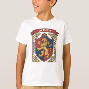 Koninklijk Leeuw Rampant Wapen Keltische Knoopwerk T-shirt