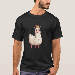Koninklijk Llama-ontwerp met een komische kroontou T-shirt