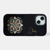 Koninklijk Mandala Phonehoesje iPhone 15 Case (Achterkant horizontaal)