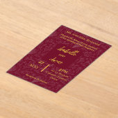 Koninklijk Maroon ACRYLIC Aanpasbare Uitnodiging (Laagn)