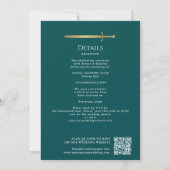 Koninklijk middeleeuws gouden zwaard trouw QR-code Kaart (Achterkant)